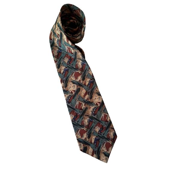 J. Garcia Jerry Neck Tie Stonehenge Tree Trunk Collection Seven Abstract - Picture 1 of 5